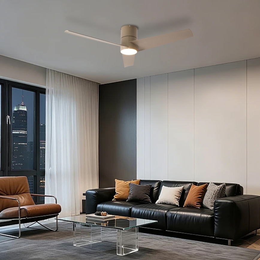 ZEVENTI - LED griestu ventilators BARROSA LED/18W/230V 3000/4000/6000K Wi‑Fi Tuya bēšs + tālvadība