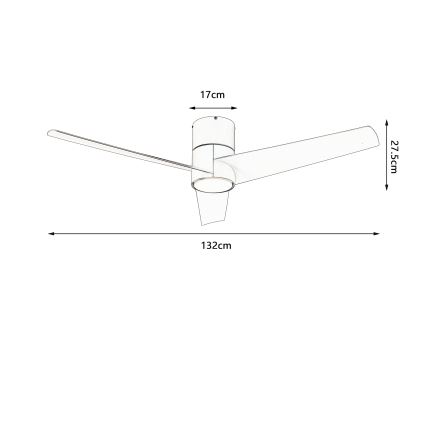 ZEVENTI - LED griestu ventilators BARROSA LED/18W/230V 3000/4000/6000K Wi‑Fi Tuya bēšs + tālvadība