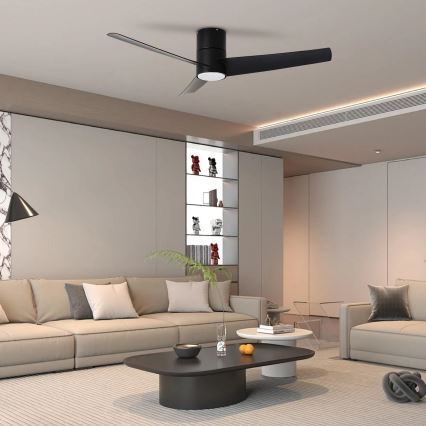 ZEVENTI - LED Griestu ventilators BARROSA LED/18W/230V 3000/4000/6000K Wi-Fi Tuya melna + tālvadības pults