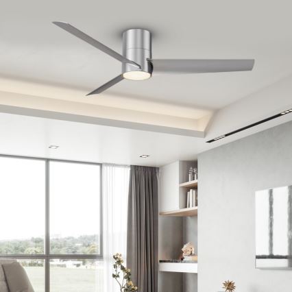 ZEVENTI - LED Griestu ventilators BARROSA LED/18W/230V 3000/4000/6000K Wi-Fi Tuya matēts hroms + tālvadības pults