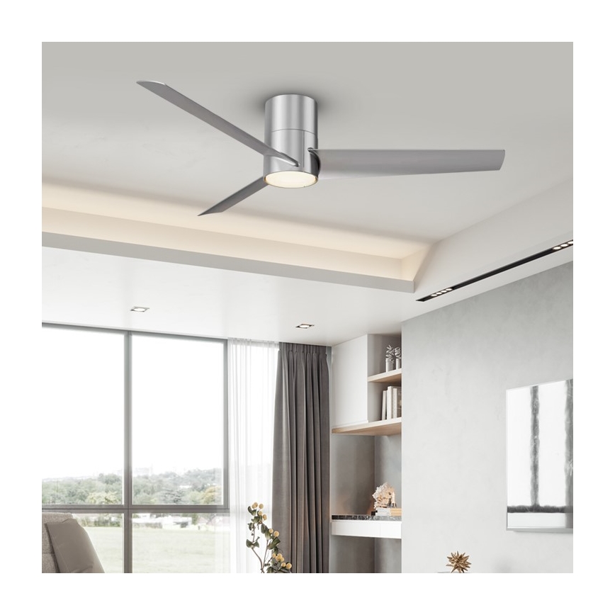 ZEVENTI - LED Griestu ventilators BARROSA LED/18W/230V 3000/4000/6000K Wi-Fi Tuya matēts hroms + tālvadības pults