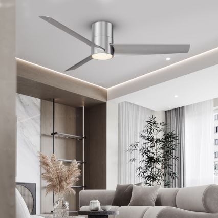 ZEVENTI - LED Griestu ventilators BARROSA LED/18W/230V 3000/4000/6000K Wi-Fi Tuya matēts hroms + tālvadības pults