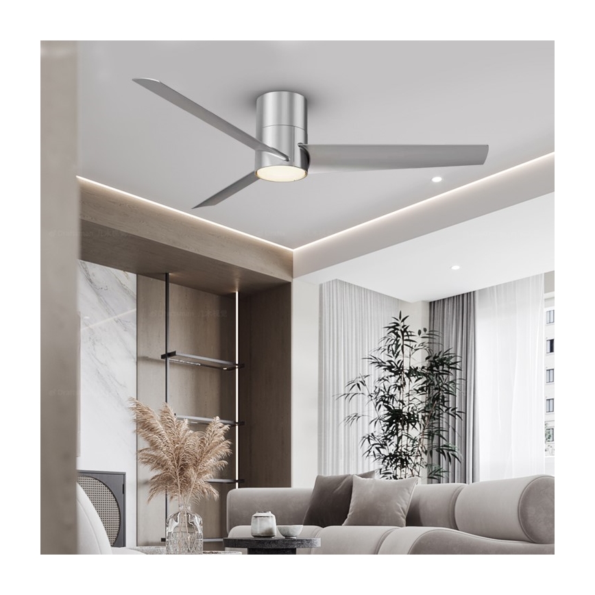 ZEVENTI - LED Griestu ventilators BARROSA LED/18W/230V 3000/4000/6000K Wi-Fi Tuya matēts hroms + tālvadības pults
