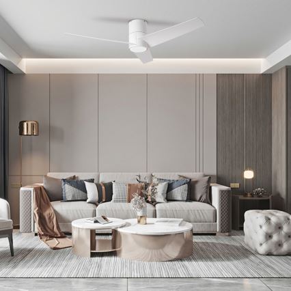 ZEVENTI - LED griestu ventilators BARROSA LED/18W/230V 3000/4000/6000K Wi-Fi Tuya, balts, ar tālvadības pulti