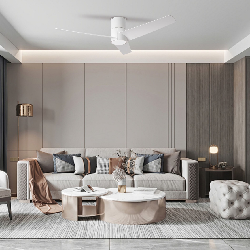 ZEVENTI - LED griestu ventilators BARROSA LED/18W/230V 3000/4000/6000K Wi-Fi Tuya, balts, ar tālvadības pulti