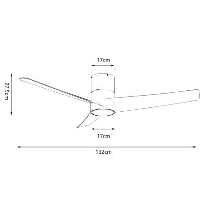 ZEVENTI - LED griestu ventilators BARROSA LED/18W/230V 3000/4000/6000K Wi-Fi Tuya, balts, ar tālvadības pulti