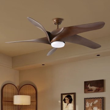 ZEVENTI - LED griestu ventilators LUCCA LED/18W/230V 3000-6000K Wi-Fi Tuya brūns + tālvadība
