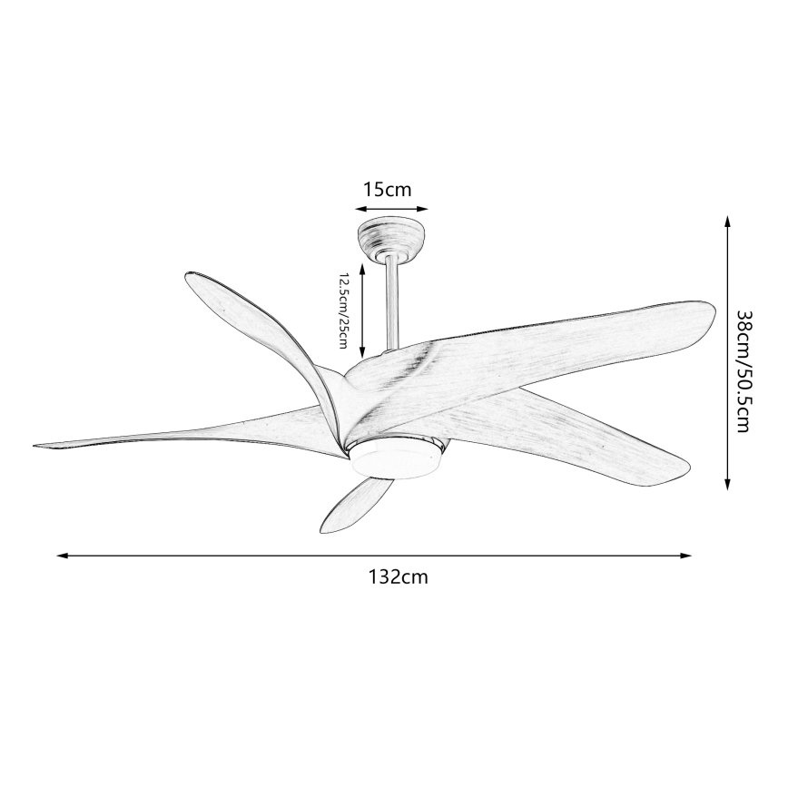 ZEVENTI - LED Aptumšojams griestu ventilators LUCCA LED/18W/230V 3000-6000K Wi-Fi Tuya brūna + tālvadības pults