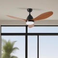 ZEVENTI - LED Griestu ventilators MURO LED/18W/230V 3000-6000K Wi-Fi Tuya melna + tālvadības pults