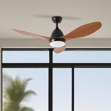 ZEVENTI - LED griestu ventilators MURO LED/18W/230V 3000-6000K Wi-Fi Tuya melns + tālvadība