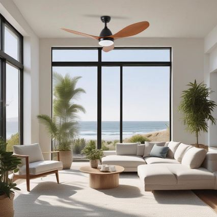 ZEVENTI - LED griestu ventilators MURO LED/18W/230V 3000/4000/6000K Wi-Fi Tuya melns + tālvadības pults