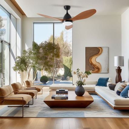 ZEVENTI - LED griestu ventilators MURO LED/18W/230V 3000/4000/6000K Wi-Fi Tuya melns + tālvadības pults