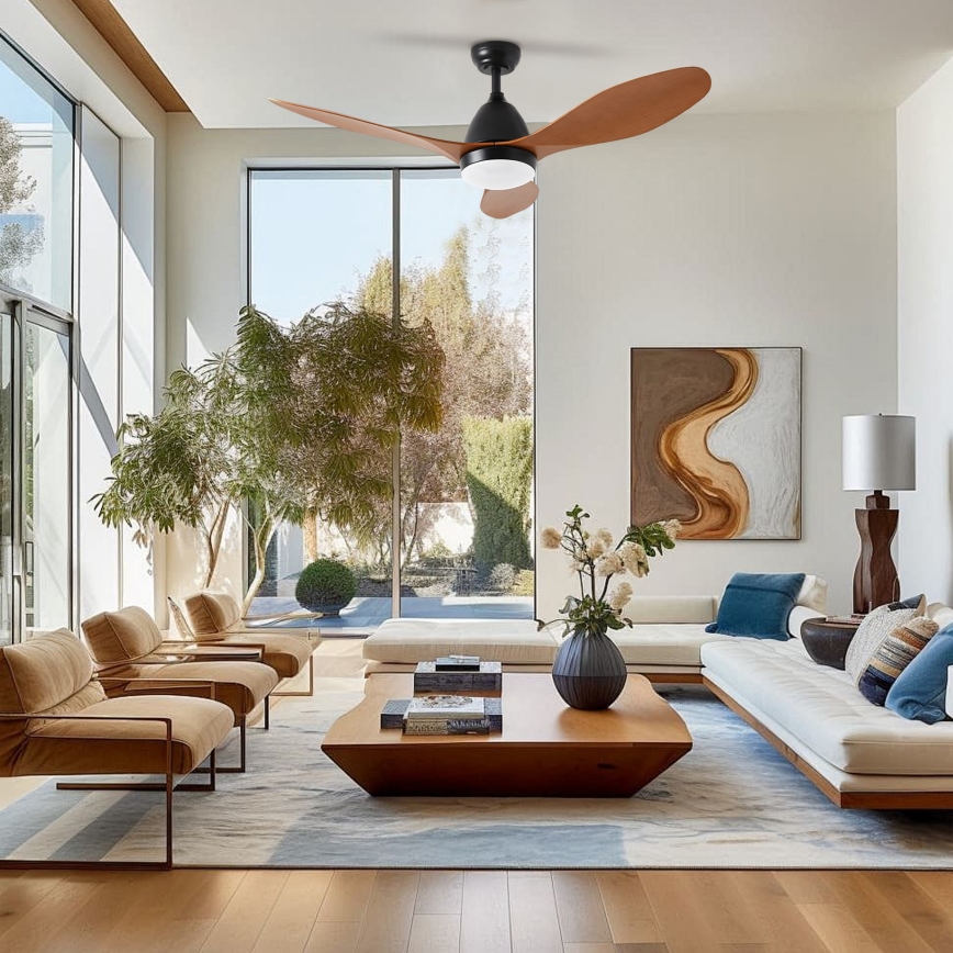 ZEVENTI - LED griestu ventilators MURO LED/18W/230V 3000/4000/6000K Wi-Fi Tuya melns + tālvadības pults