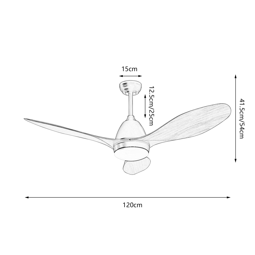 ZEVENTI - LED griestu ventilators MURO LED/18W/230V 3000/4000/6000K Wi-Fi Tuya melns + tālvadības pults