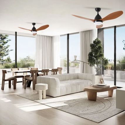 ZEVENTI - LED Aptumšojams griestu ventilators MURO LED/18W/230V 3000-6000K Wi-Fi Tuya melna + tālvadības pults