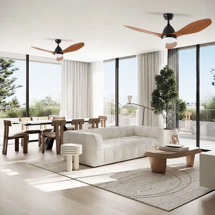 ZEVENTI - LED Aptumšojams griestu ventilators MURO LED/18W/230V 3000-6000K Wi-Fi Tuya melna + tālvadības pults