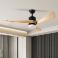 ZEVENTI - LED griestu ventilators NATURITO LED/18W/230V 3000-6000K Wi-Fi Tuya melns/ozols + tālvadības pults