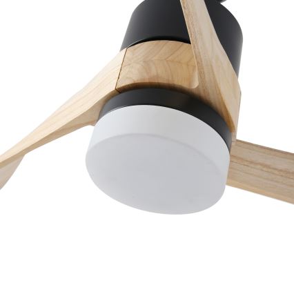 ZEVENTI - LED griestu ventilators NATURITO LED/18W/230V 3000/4000/6000K Wi-Fi Tuya melns/ozols + ar tālvadības pulti