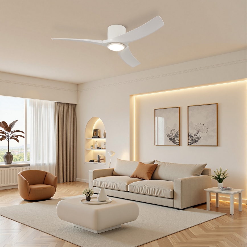 ZEVENTI - LED aptumšojams griestu ventilators ORBITO LED/24W/230V 3000/4000/6000K Wi‑Fi Tuya balts + tālvadība