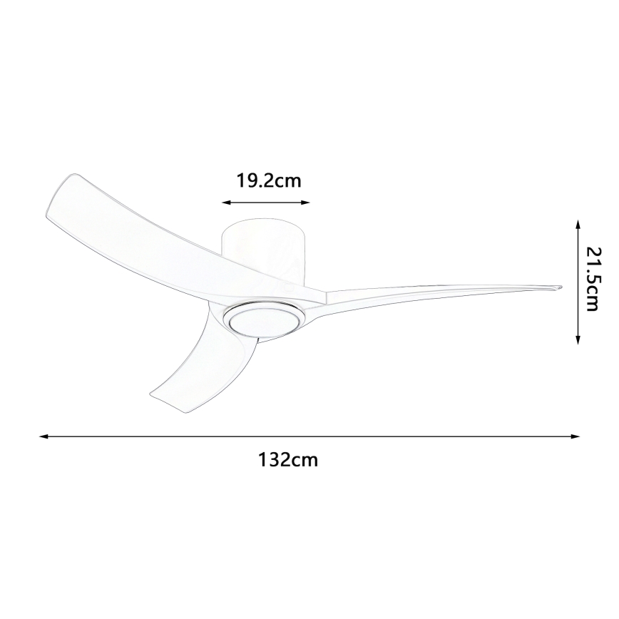 ZEVENTI - LED aptumšojams griestu ventilators ORBITO LED/24W/230V 3000/4000/6000K Wi‑Fi Tuya balts + tālvadība