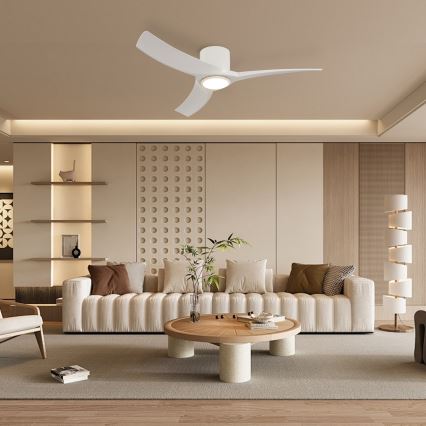 ZEVENTI - LED aptumšojams griestu ventilators ORBITO LED/24W/230V 3000/4000/6000K Wi-Fi Tuya balts + tālvadības pults