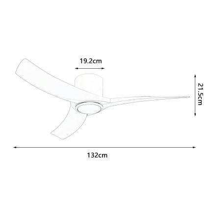 ZEVENTI - LED regulējams griestu ventilators ORBITO LED/24W/230V 3000/4000/6000K Wi-Fi Tuya melns + tālvadības pults