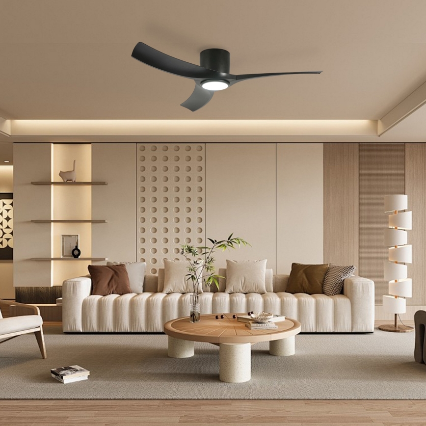 ZEVENTI - LED dimmējams griestu ventilators ORBITO LED/24W/230V 3000/4000/6000K Wi-Fi Tuya melns + tālvadības pults