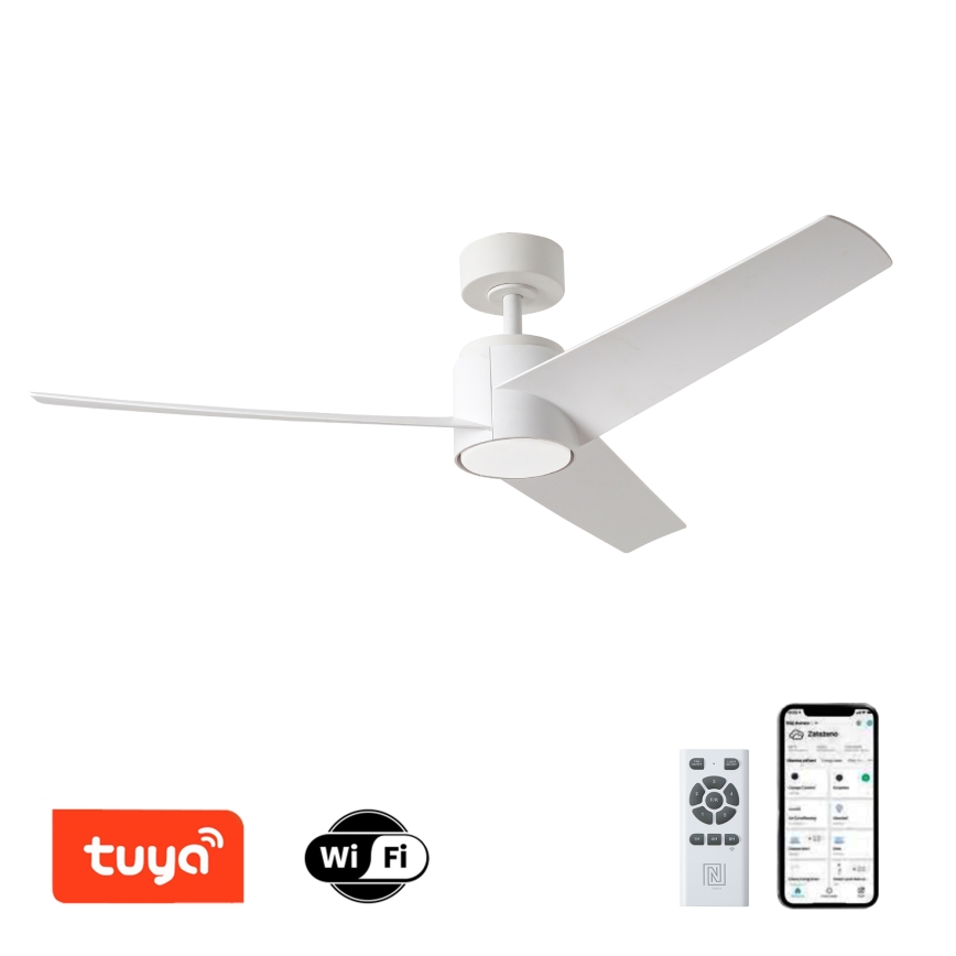 ZEVENTI - LED griestu ventilators ORVIETO LED/18W/230V 3000/4000/6000K Wi-Fi Tuya balts + tālvadības pults