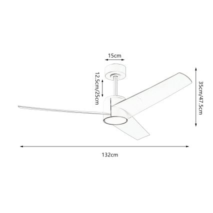 ZEVENTI - LED Aptumšojams griestu ventilators ORVIETO LED/18W/230V 3000-6000K Wi-Fi Tuya melna + tālvadības pults