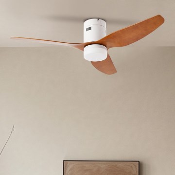 ZEVENTI - LED griestu ventilators PADUA LED/18W/230V 3000/4000/6000K Wi-Fi Tuya balts/brūns + tālvadības pults