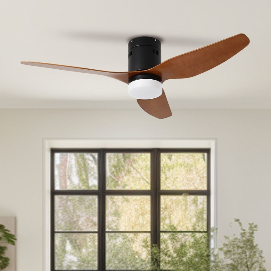 ZEVENTI - LED griestu ventilators PADUA LED/18W/230V 3000/4000/6000K Wi-Fi Tuya melns/brūns + tālvadības pults