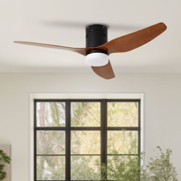 ZEVENTI - LED griestu ventilators PADUA LED/18W/230V 3000-6000K Wi-Fi Tuya melns/brūns + tālvadība