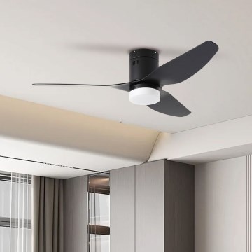 ZEVENTI - LED griestu ventilators PADUA LED/18W/230V 3000-6000K Wi-Fi Tuya melns + tālvadības pults