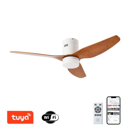 ZEVENTI - LED Aptumšojams griestu ventilators PADUA LED/18W/230V 3000-6000K Wi-Fi Tuya balta/brūna + tālvadības pults