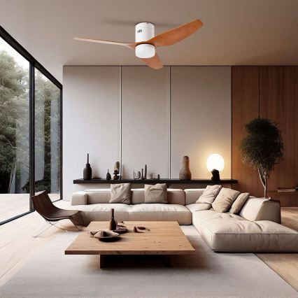 ZEVENTI - LED Aptumšojams griestu ventilators PADUA LED/18W/230V 3000-6000K Wi-Fi Tuya balta/brūna + tālvadības pults