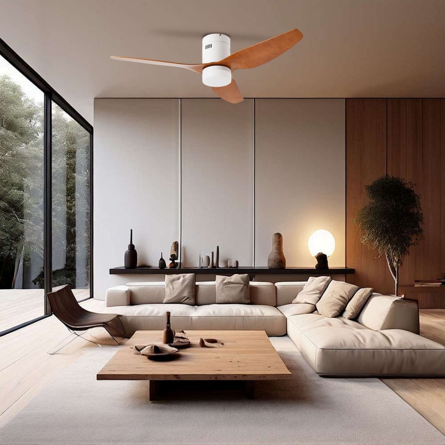 ZEVENTI - LED Aptumšojams griestu ventilators PADUA LED/18W/230V 3000-6000K Wi-Fi Tuya balta/brūna + tālvadības pults