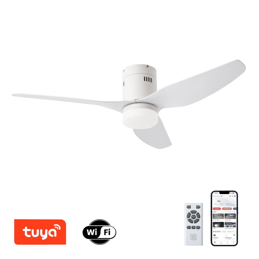 ZEVENTI - LED Aptumšojams griestu ventilators PADUA LED/18W/230V 3000-6000K Wi-Fi Tuya balta + tālvadības pults