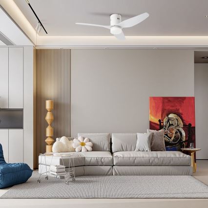 ZEVENTI - LED griestu ventilators PADUA LED/18W/230V 3000/4000/6000K Wi-Fi Tuya balts + tālvadības pults