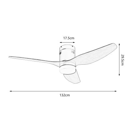 ZEVENTI - LED griestu ventilators PADUA LED/18W/230V 3000/4000/6000K Wi-Fi Tuya balts/brūns + ar tālvadības pulti