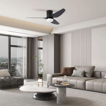 ZEVENTI - LED Aptumšojams griestu ventilators PADUA LED/18W/230V 3000-6000K Wi-Fi Tuya melna + tālvadības pults