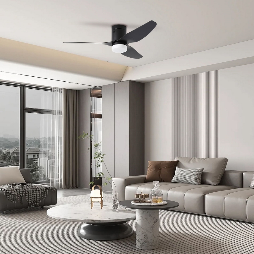 ZEVENTI - LED Aptumšojams griestu ventilators PADUA LED/18W/230V 3000-6000K Wi-Fi Tuya melna + tālvadības pults