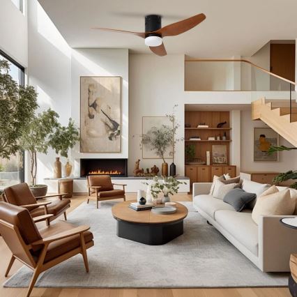 ZEVENTI - LED griestu ventilators PADUA LED/18W/230V 3000/4000/6000K Wi-Fi Tuya melns/brūns + tālvadības pults