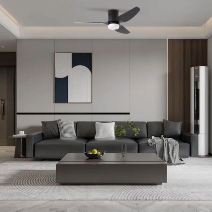 ZEVENTI - LED griestu ventilators PADUA LED/18W/230V 3000/4000/6000K Wi-Fi Tuya melns + ar tālvadības pulti