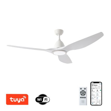 ZEVENTI - LED griestu ventilators URBINO LED/20W/230V 3000/4000/6000K Wi-Fi Tuya balts + ar tālvadību