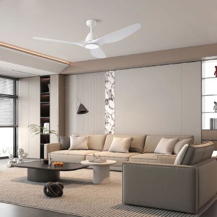 ZEVENTI - LED griestu ventilators URBINO LED/20W/230V 3000/4000/6000K Wi-Fi Tuya balts + ar tālvadību