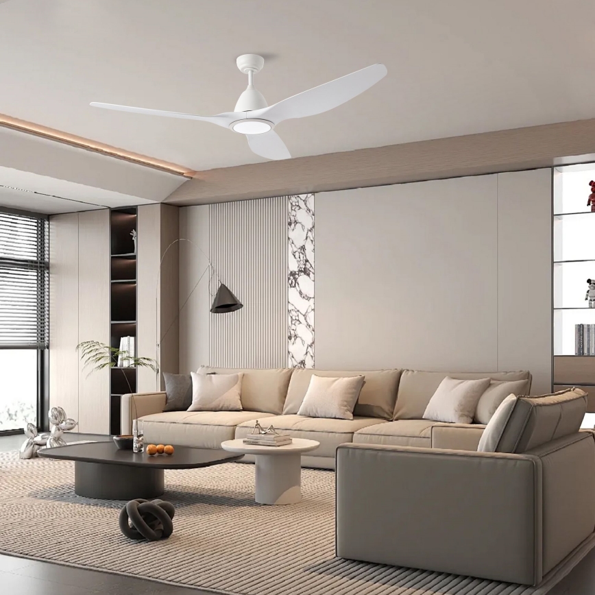 ZEVENTI - LED griestu ventilators URBINO LED/20W/230V 3000/4000/6000K Wi-Fi Tuya balts + ar tālvadību