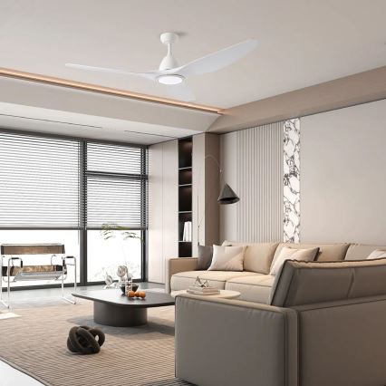 ZEVENTI - LED griestu ventilators URBINO LED/20W/230V 3000/4000/6000K Wi-Fi Tuya balts + ar tālvadību