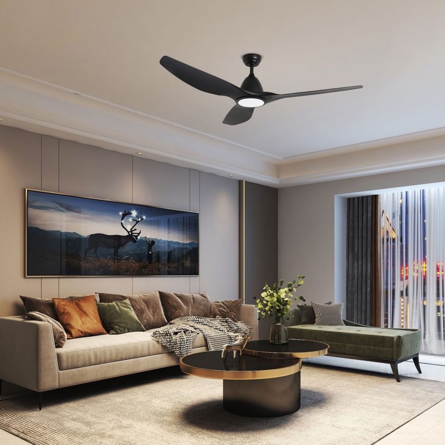 ZEVENTI - LED Aptumšojams griestu ventilators URBINO LED/20W/230V 3000-6000K Wi-Fi Tuya melna + tālvadības pults
