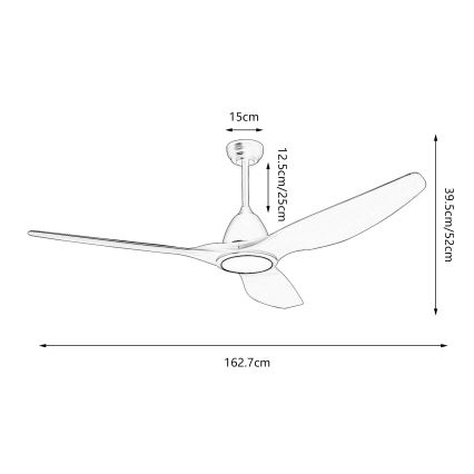 ZEVENTI - LED Aptumšojams griestu ventilators URBINO LED/20W/230V 3000-6000K Wi-Fi Tuya melna + tālvadības pults