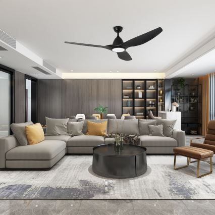 ZEVENTI - LED griestu ventilators URBINO LED/20W/230V 3000/4000/6000K Wi-Fi Tuya melns + tālvadības pults